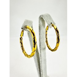 Gold Çizgili Halka Küpe